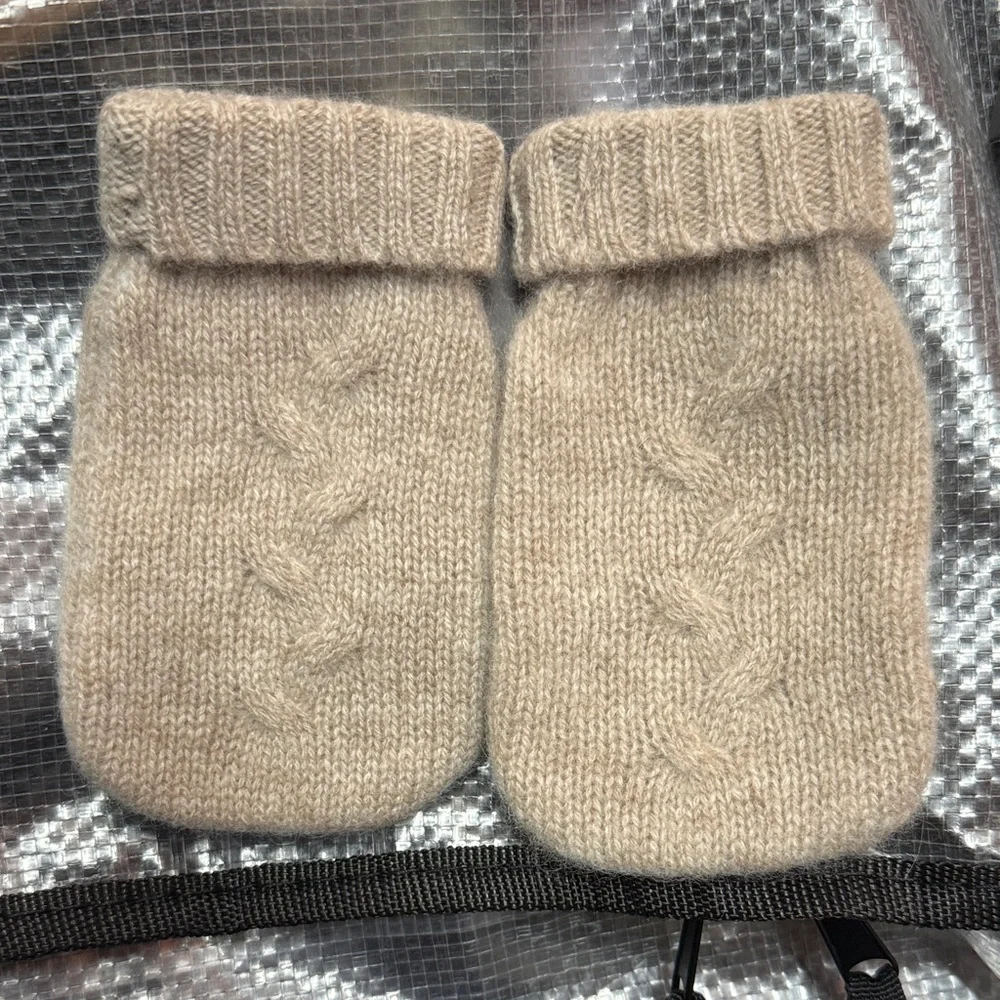 Restoration Hardware tan cashmere warmers Kids Mittens